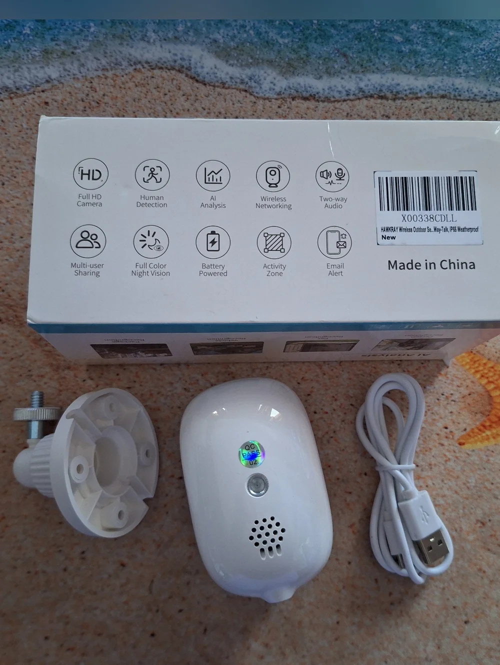 HAWKRAY Smart Battery Camera - White - Wireless Home Security - NWT